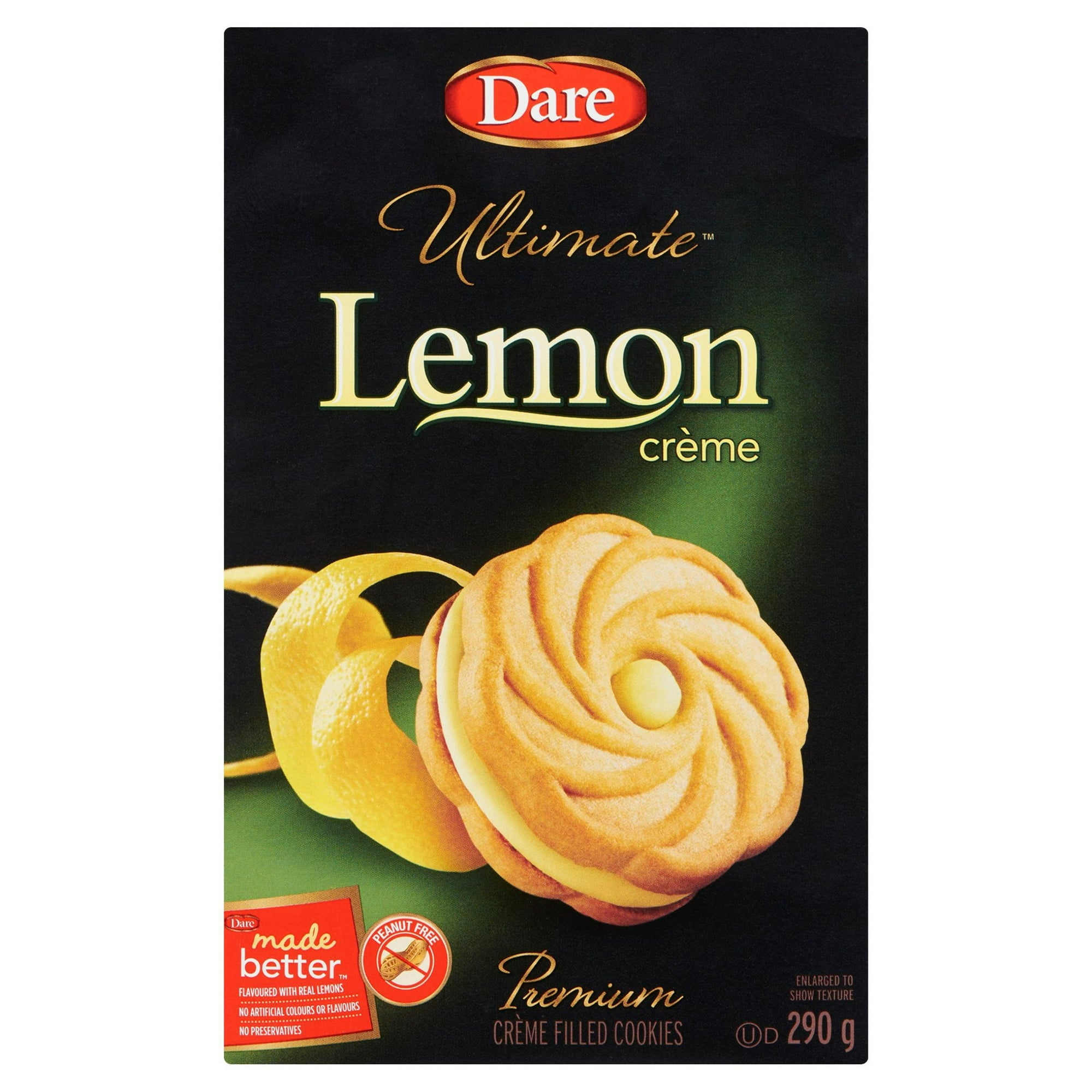 Dare Ultimate Lemon Creme Filled Cookies, 290g/10.2oz. Box Front Cover