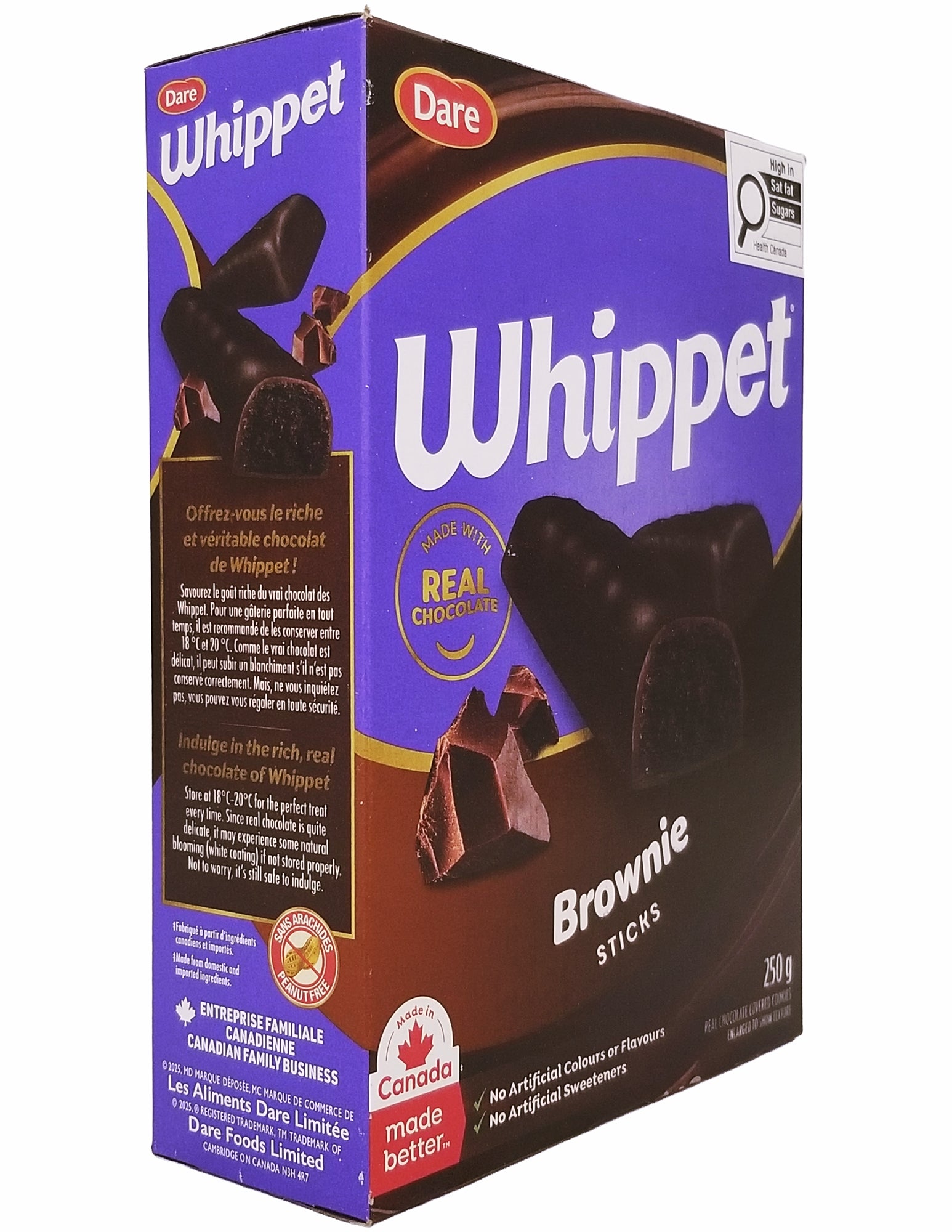 Dare Whippet Brownie Sticks Chocolate Dipped 250g angle 2