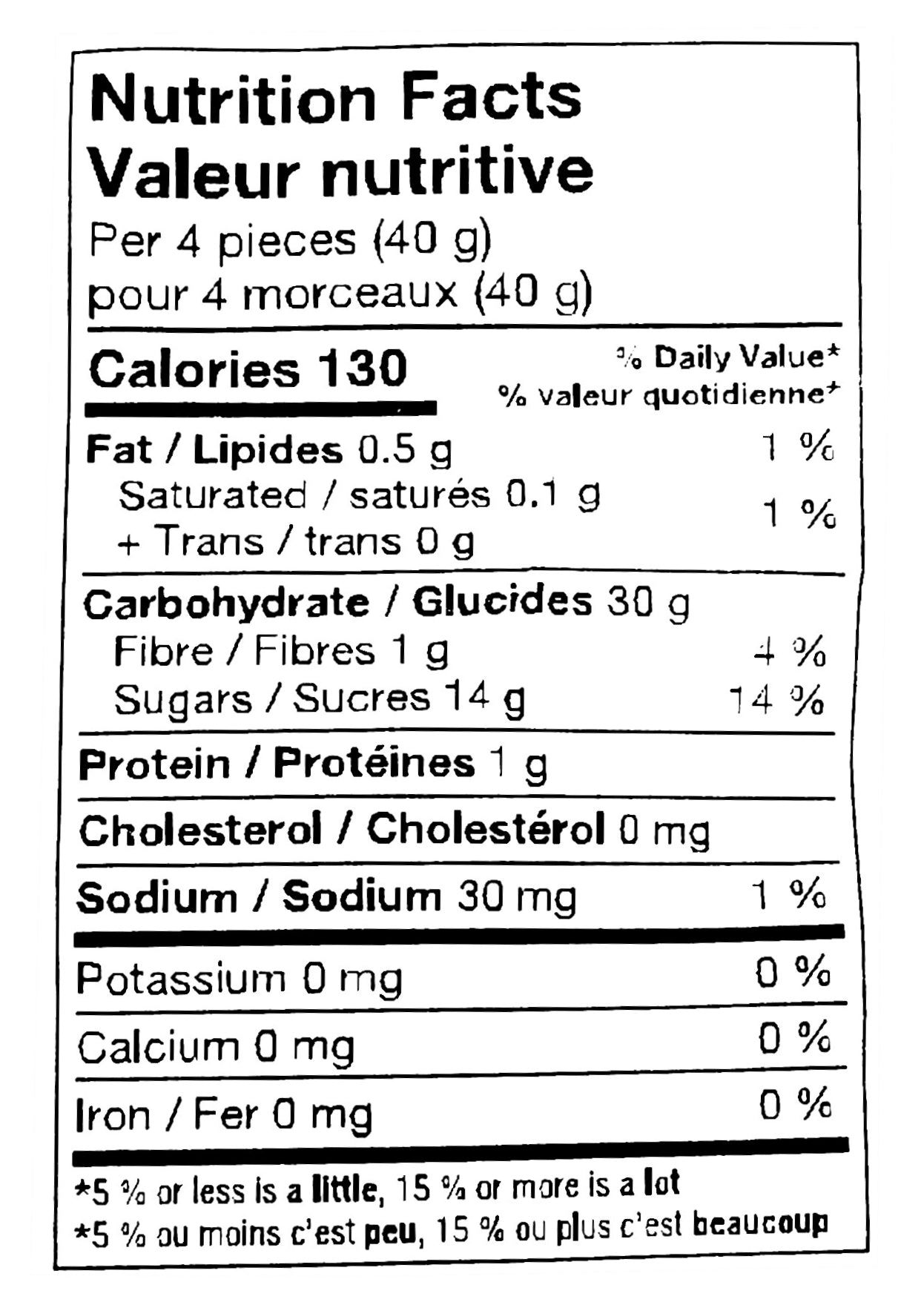 Darrell Lea Soft Australian Plant Based Licorice, Original Flavor, 200g, nutrition facts label.
