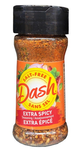 Dash Salt-Free Extra Spicy Seasoning, 70g/2.4 oz., Bottle {Imported from Canada}