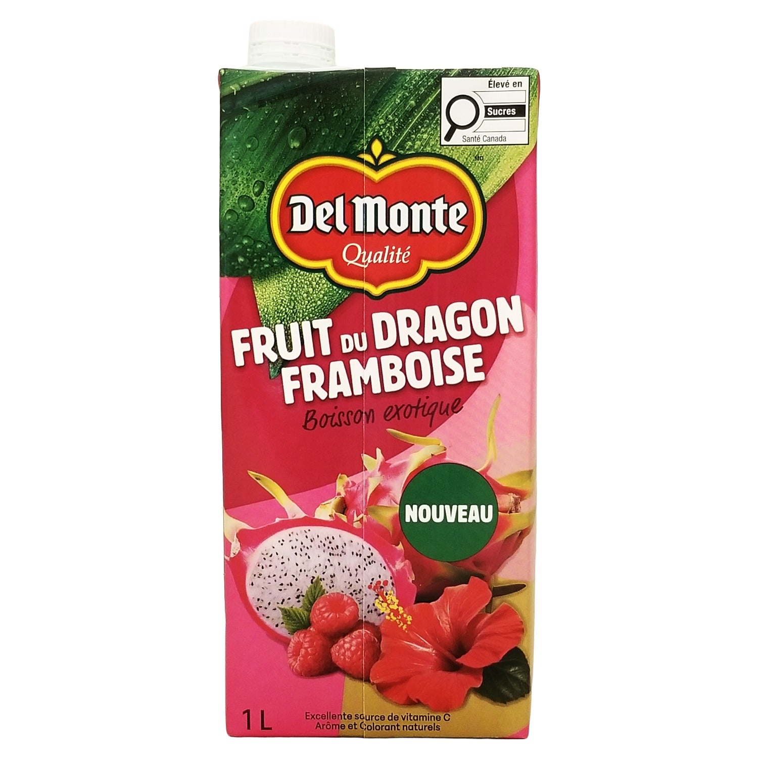 Del Monte Dragon Fruit Raspberry Exotic Drink 1 L - back of carton
