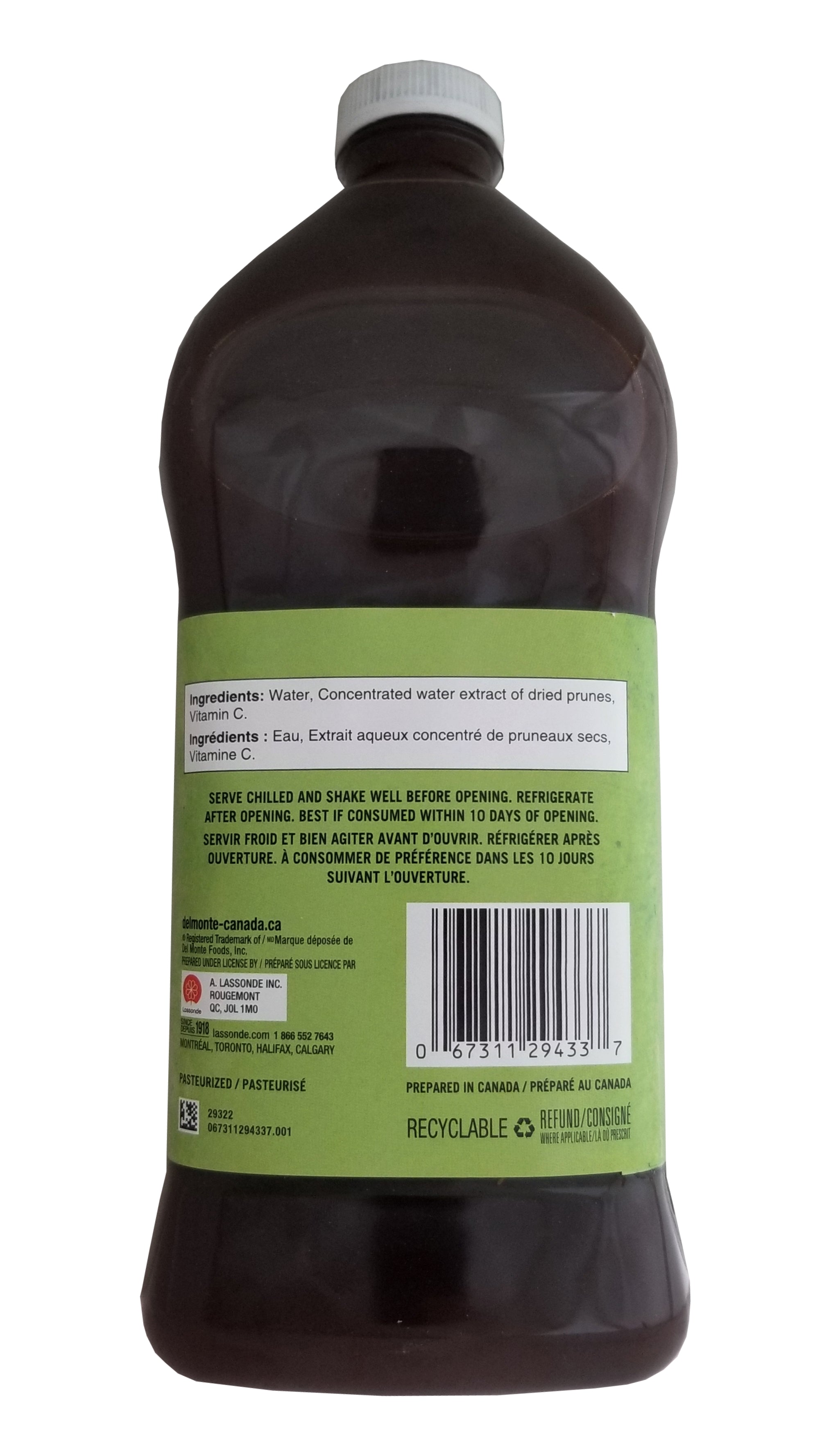 Del Monte No Sugar Added Prune Nectar Juice - 1.36 L/46 fl. oz