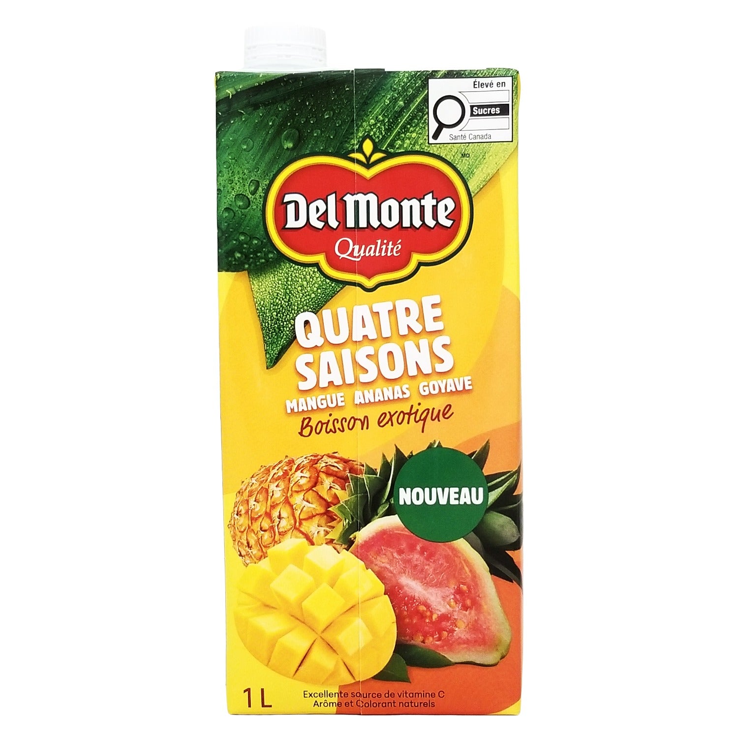Del Monte Four Seasons Mango Pineapple Guava Exotic Drink 1 L - back of carton