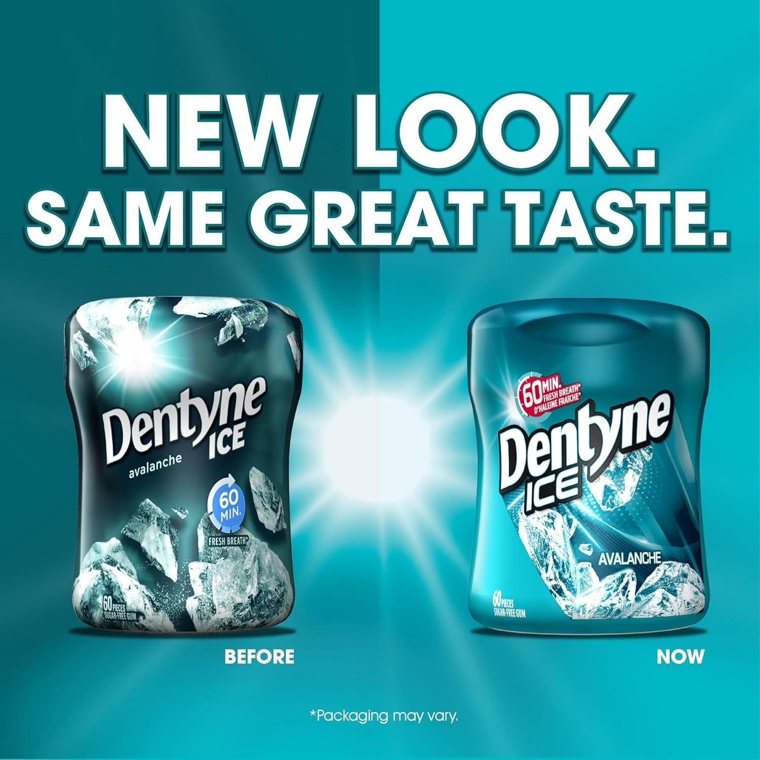 Dentyne Ice Avalanche gum 6x60 new look same great taste packaging