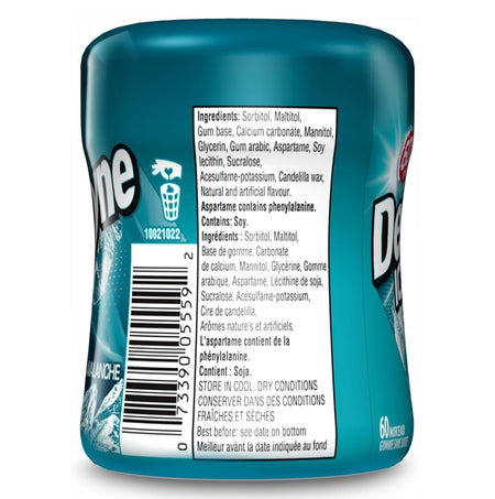 Dentyne Ice Avalanche gum side view if single bottle