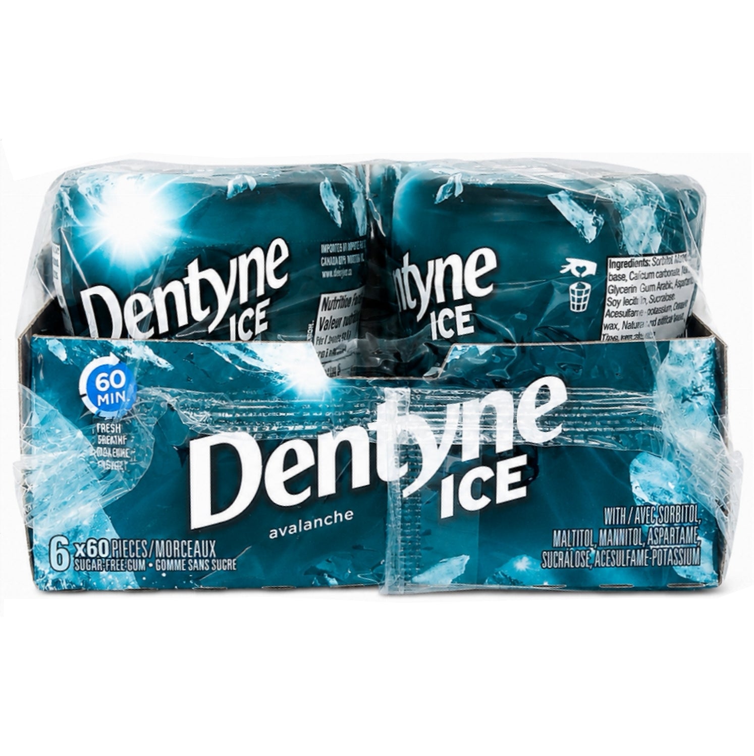 Dentyne Ice Avalanche gum 6-pack bulk box front alternate view