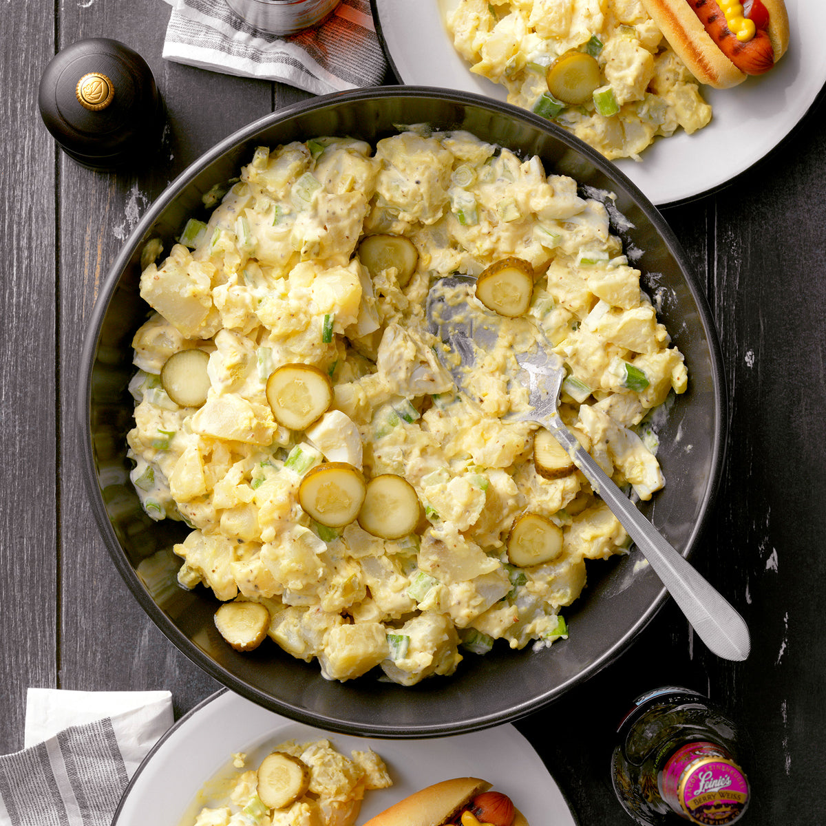 Lynch Gourmet Crunchy Mustard Sauce 2 L/67.6 Fl. oz., Jug, potato salad made with crunchy mustard.