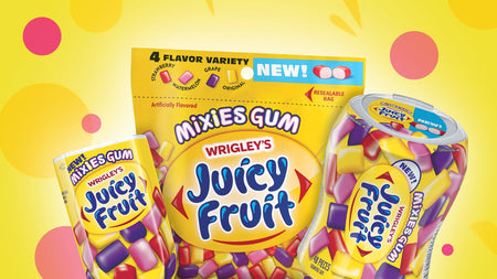 Juicy Fruit Mixies Gum, Sugar free Bottle, 15ct (8pk) {Imported from Canada}