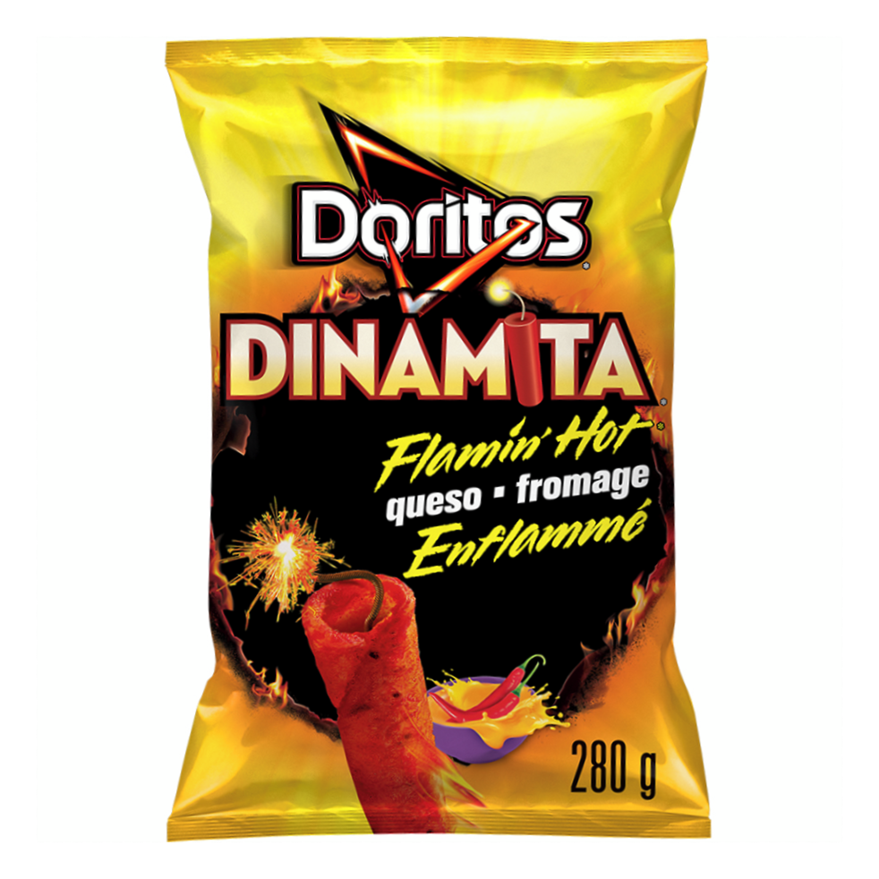 Doritos Dinamita Flamin' Hot Queso Rolled Tortilla Chips, 280g/10 oz