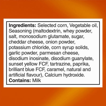 Doritos Zesty Cheese 45g – ingredient list