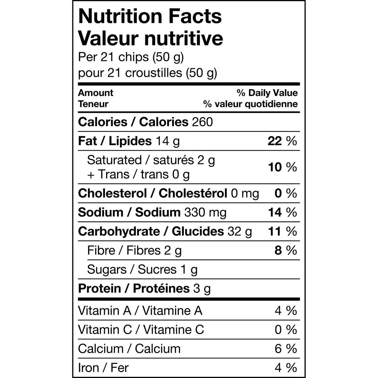 Doritos Flamin' Hot Nacho Tortilla Chips, 210g/7.4 oz. Nutrition Facts