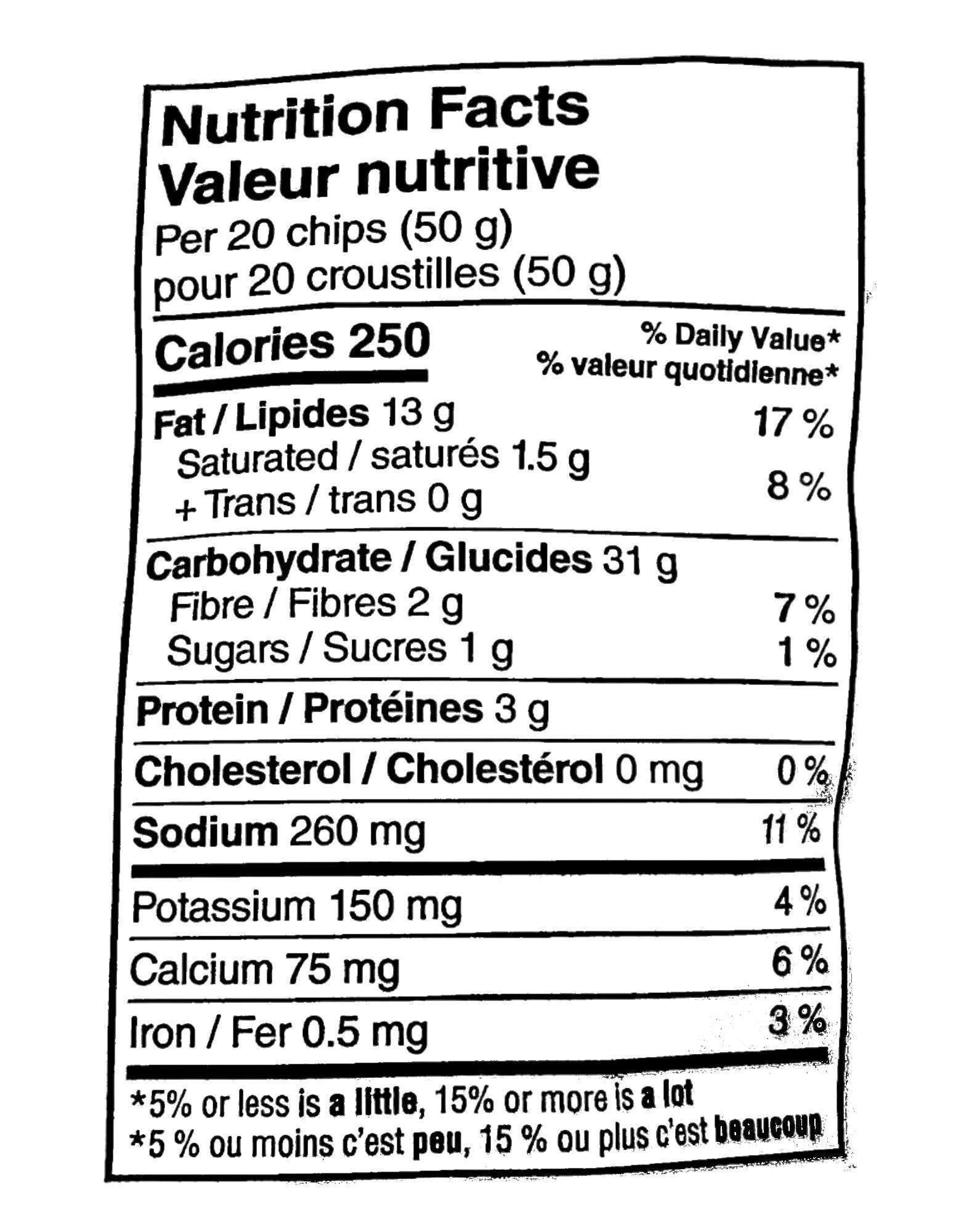 Doritos Late Night Sizzlin' Cheese Burger Flavored Tortilla Chips, 210g/7.4 oz., nutrition facts label