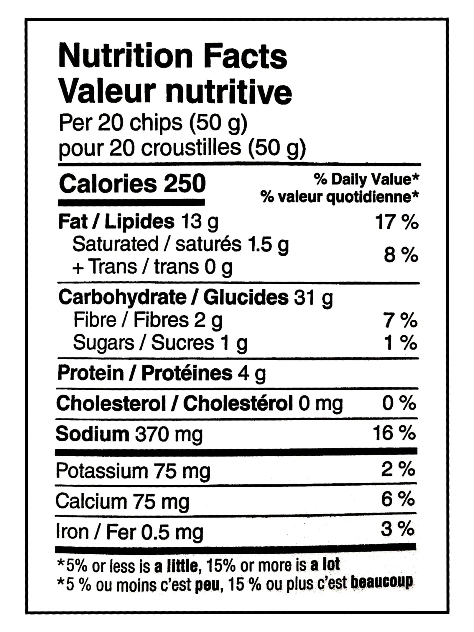 Doritos Nacho Cheese Tortilla Chips, 730g/1.6 lb. - Nutrition Facts