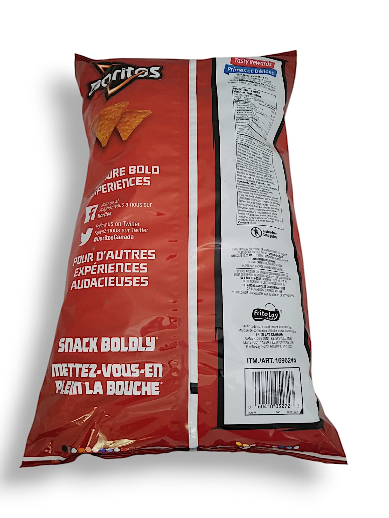 Doritos Nacho Cheese Tortilla Chips, 730g/1.6 lb. - Back