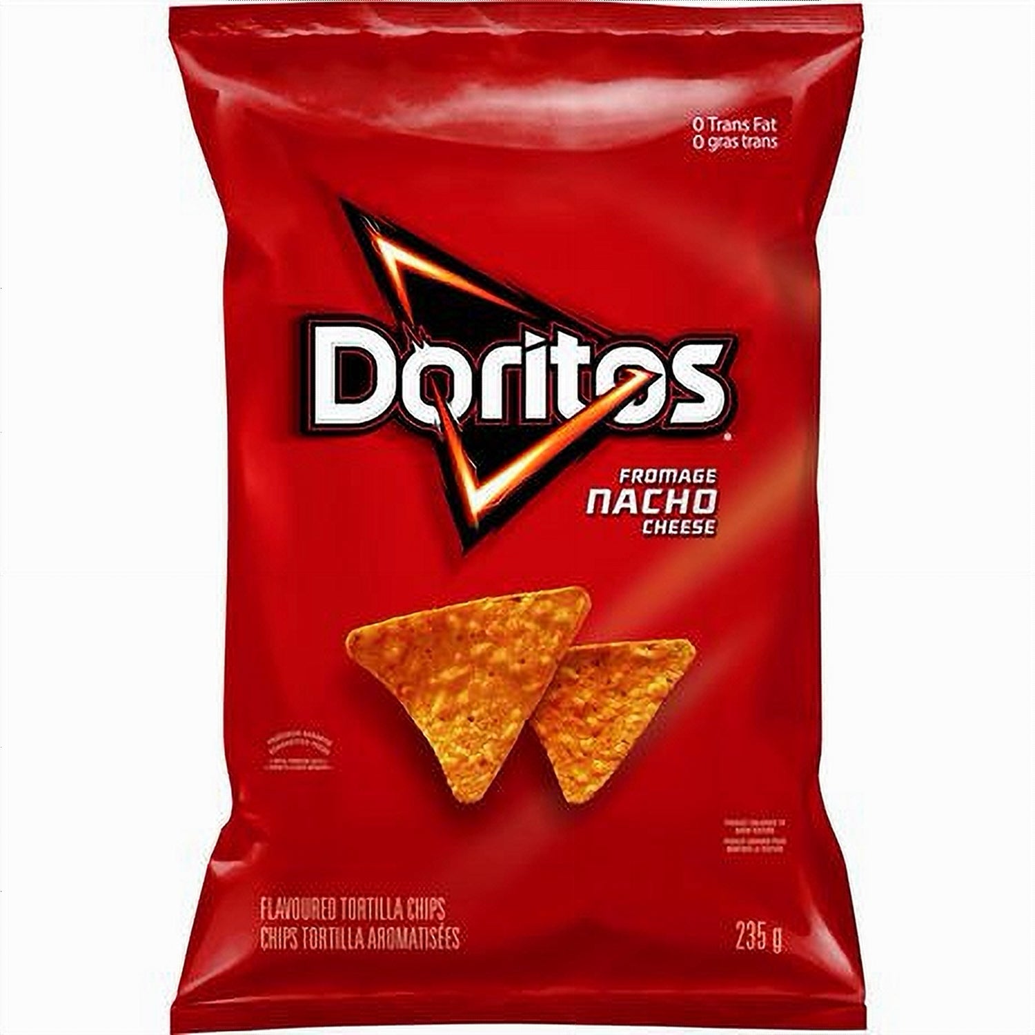 Doritos Nacho Cheese 235g bag front view alternate