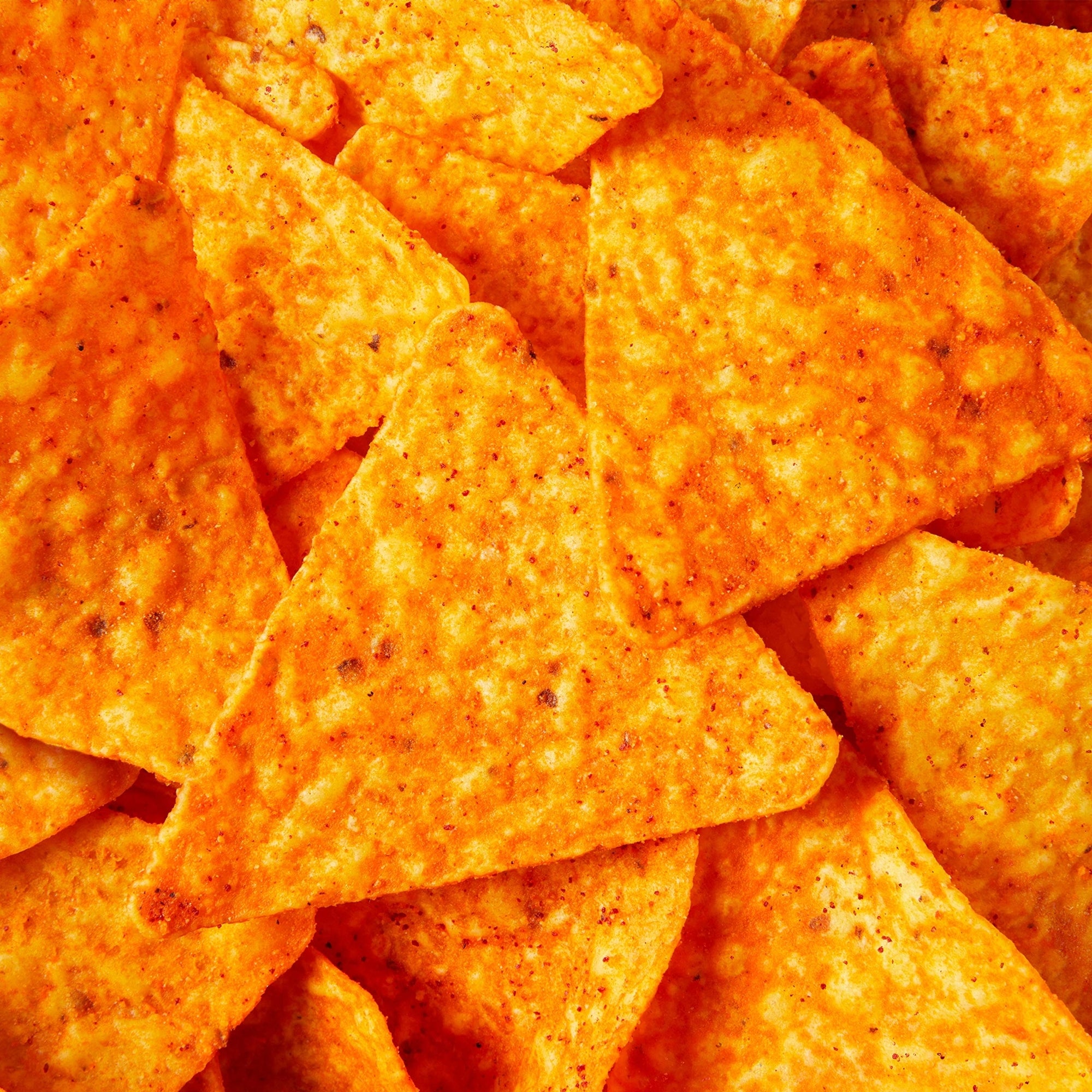 Doritos Nacho Cheese chips close-up from 32x70g case