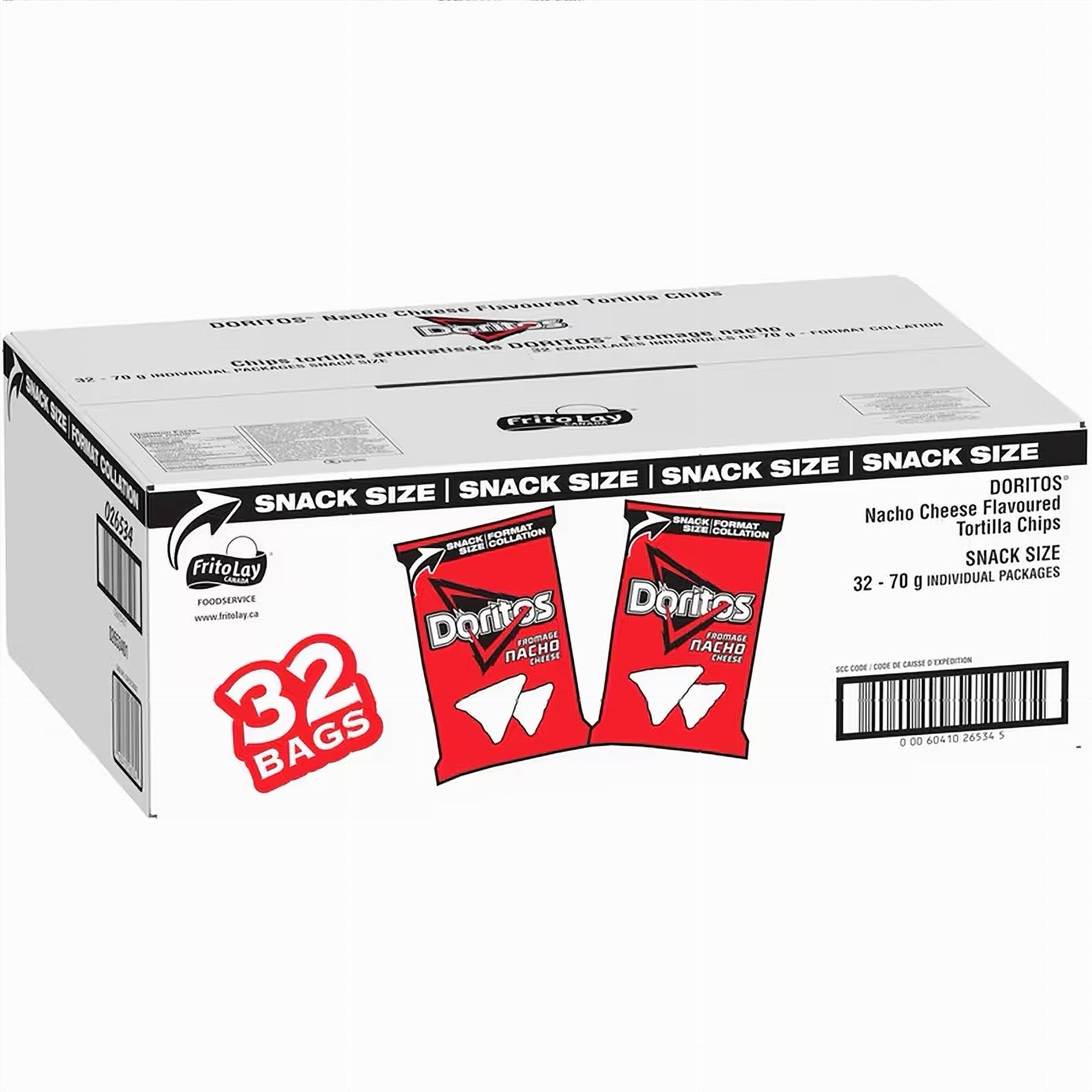 Doritos Nacho Cheese 32x70g bulk case angle view