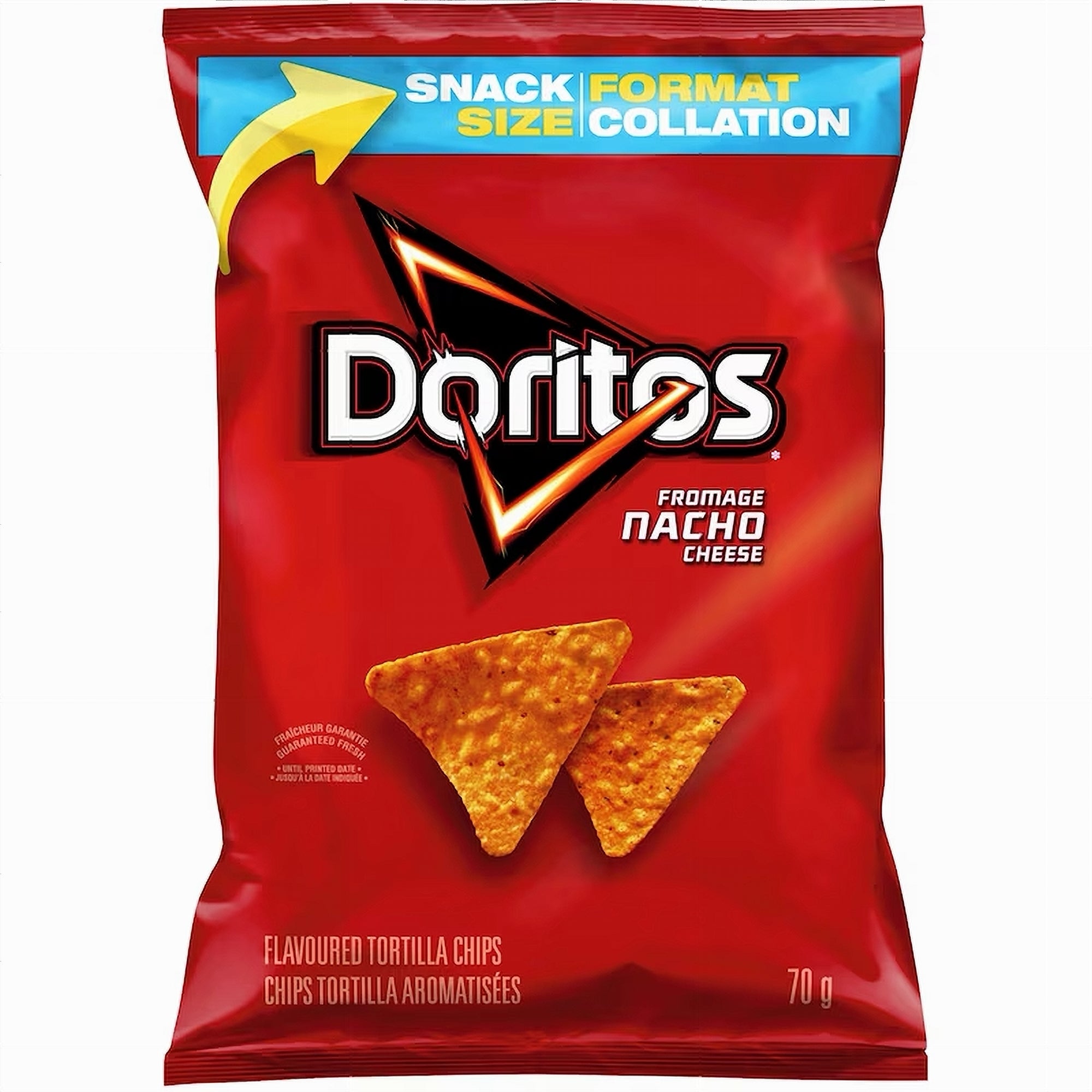 Doritos Nacho Cheese 32x70g case single bag front view