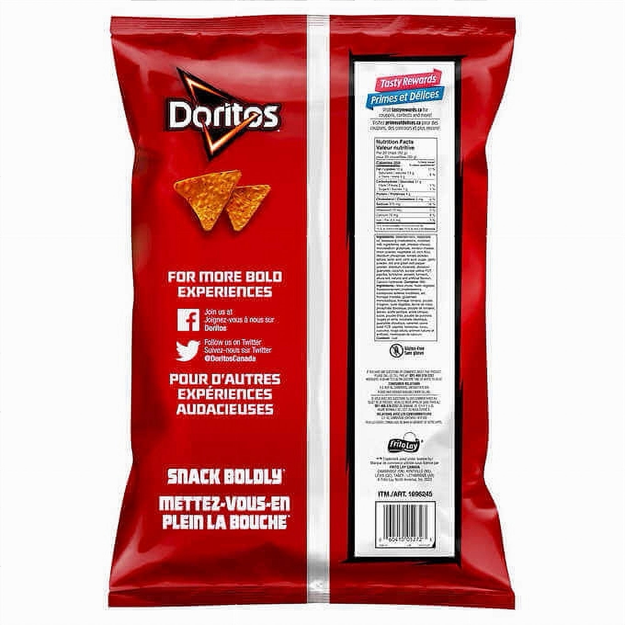Doritos Nacho Cheese 730g bag back view