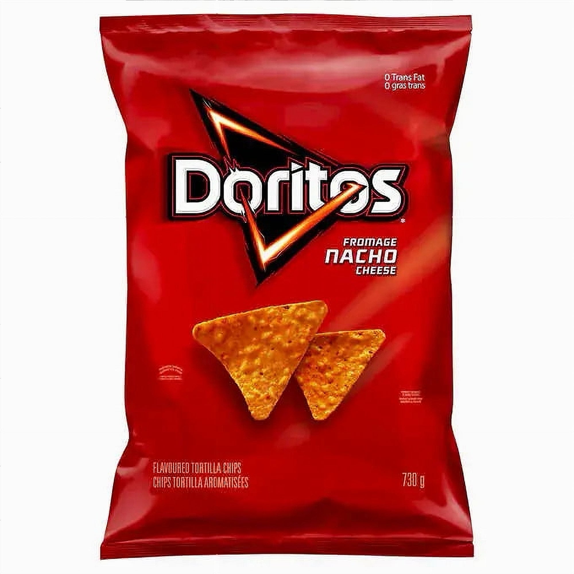 Doritos Nacho Cheese Tortilla Chips 730g party bag front view