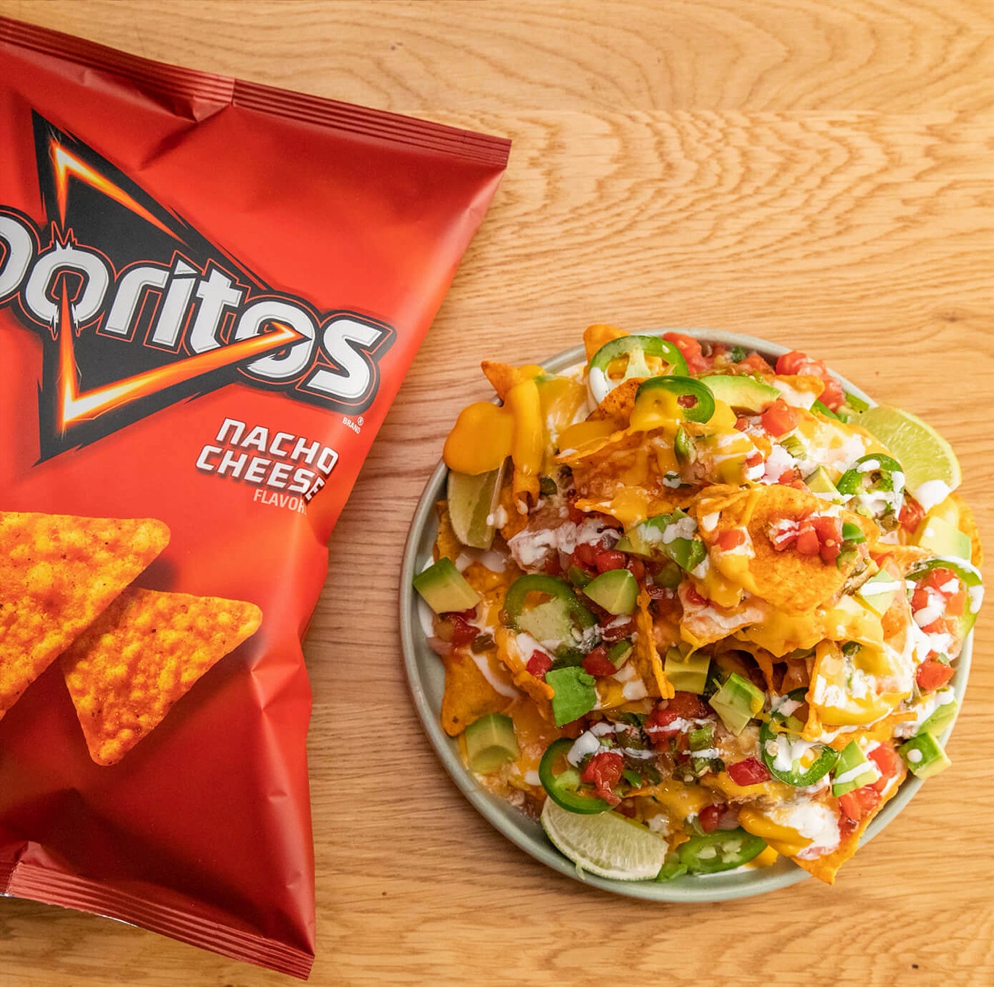 Doritos Nacho Cheese 730g – nachos serving suggestion