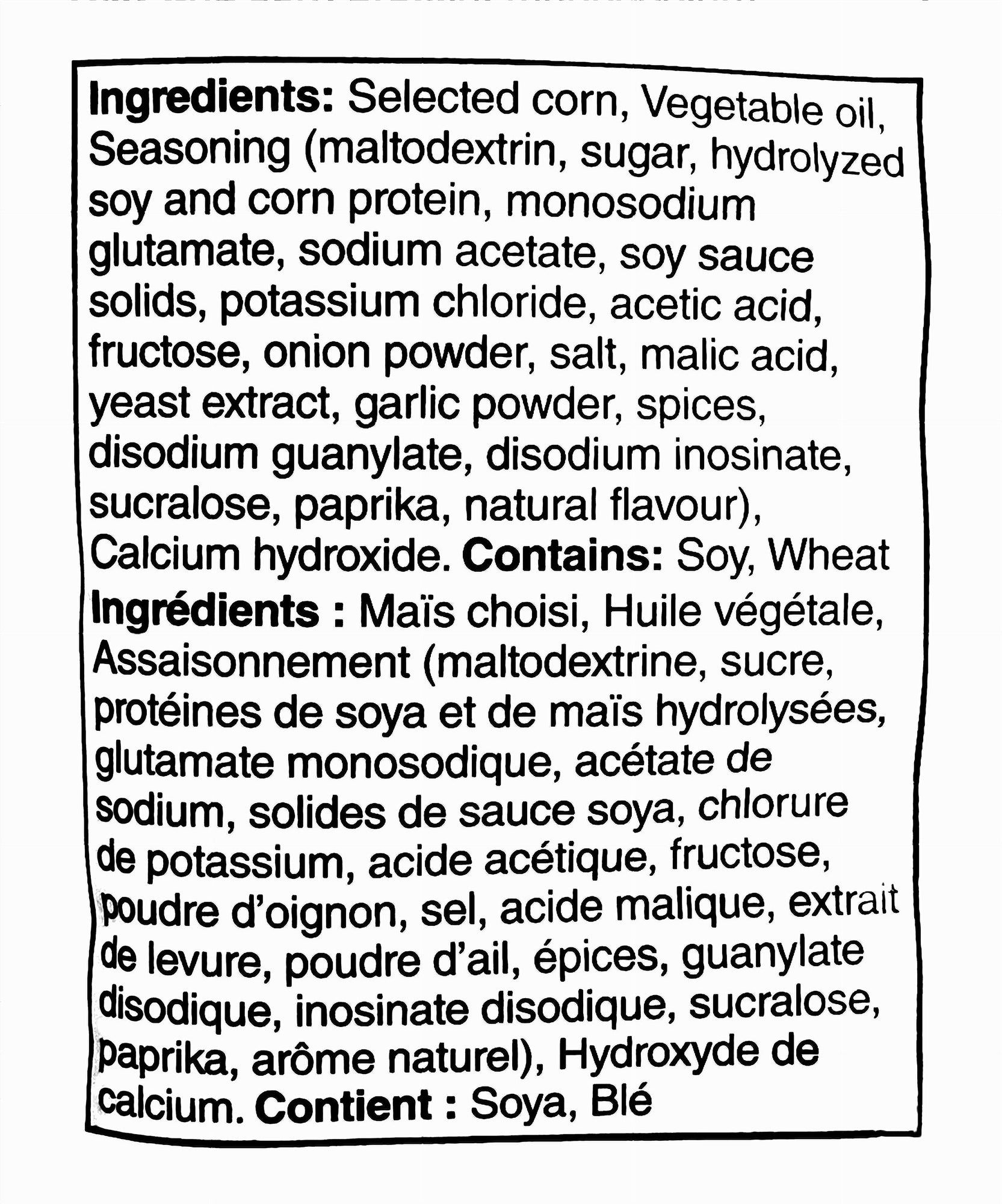 Doritos Sweet Chili Heat 32x70g case ingredients label