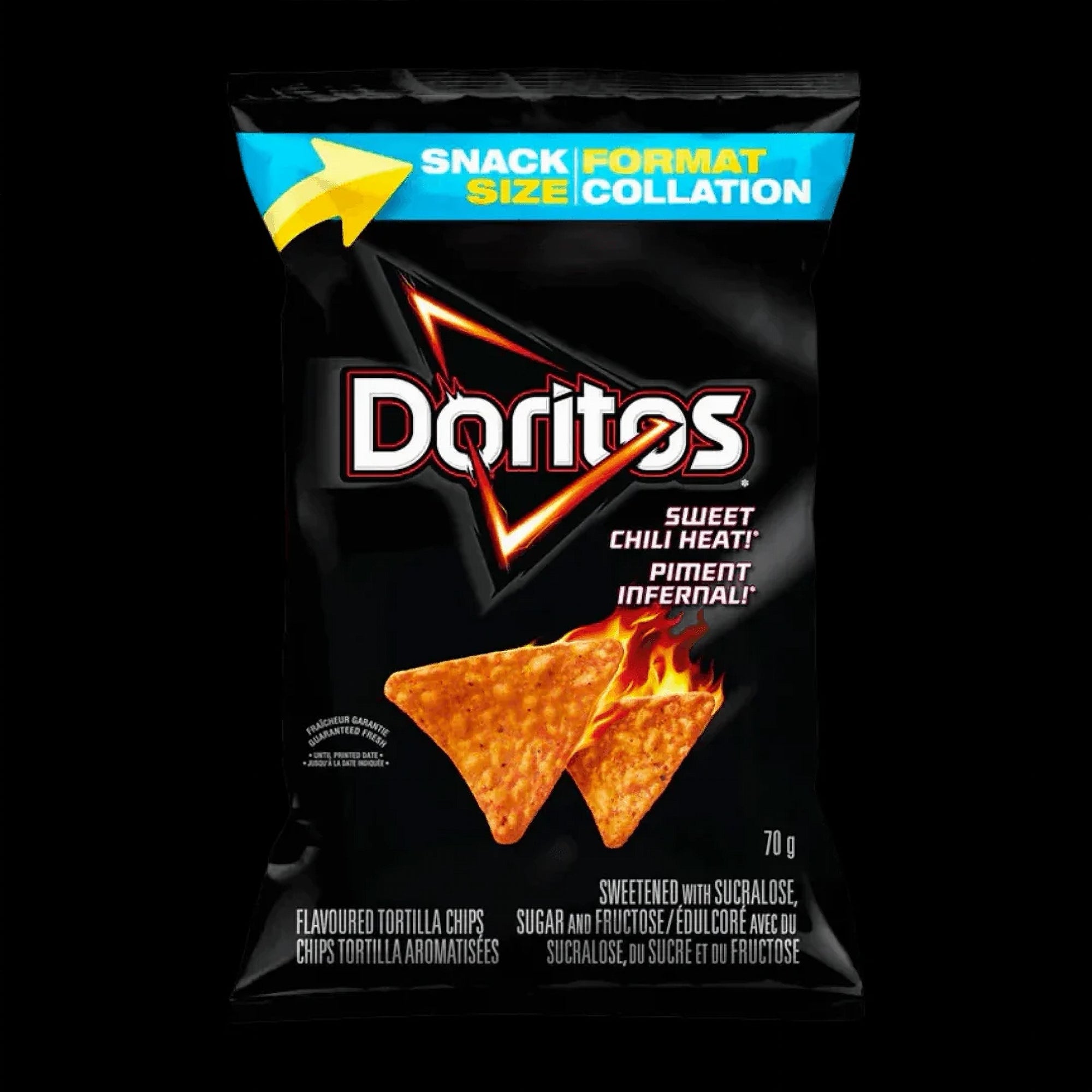 Doritos Sweet Chili Heat Tortilla Chips 70g bag front view alternate