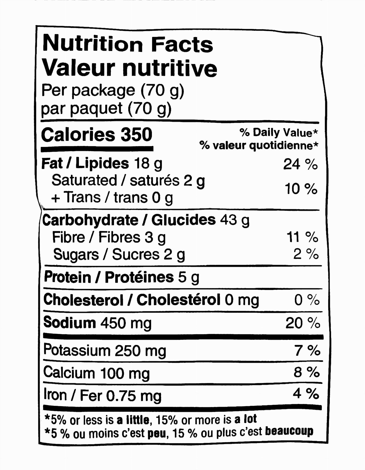 Doritos Sweet Chili Heat 70g nutrition facts panel