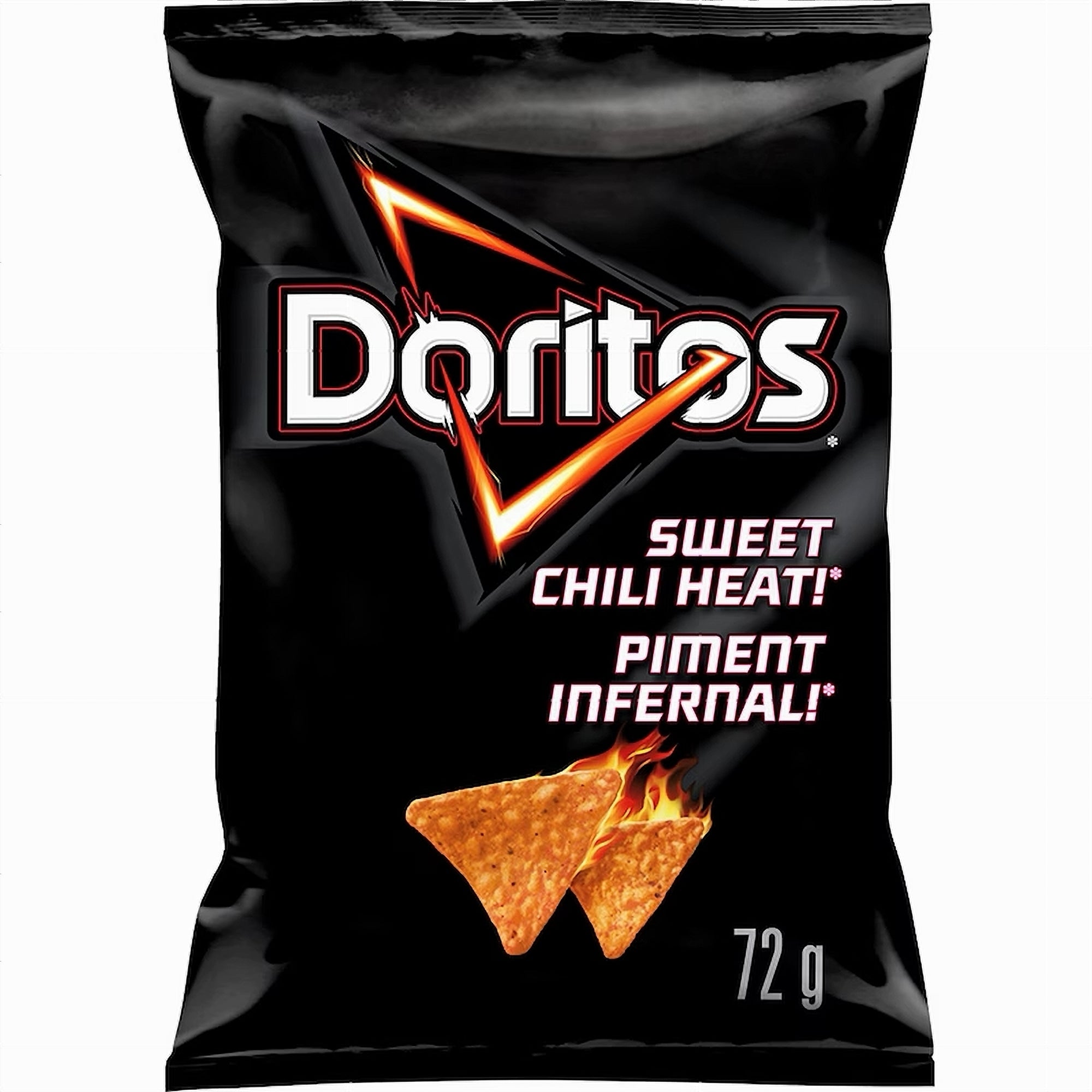 Doritos Sweet Chili Heat Tortilla Chips 72g bag front view
