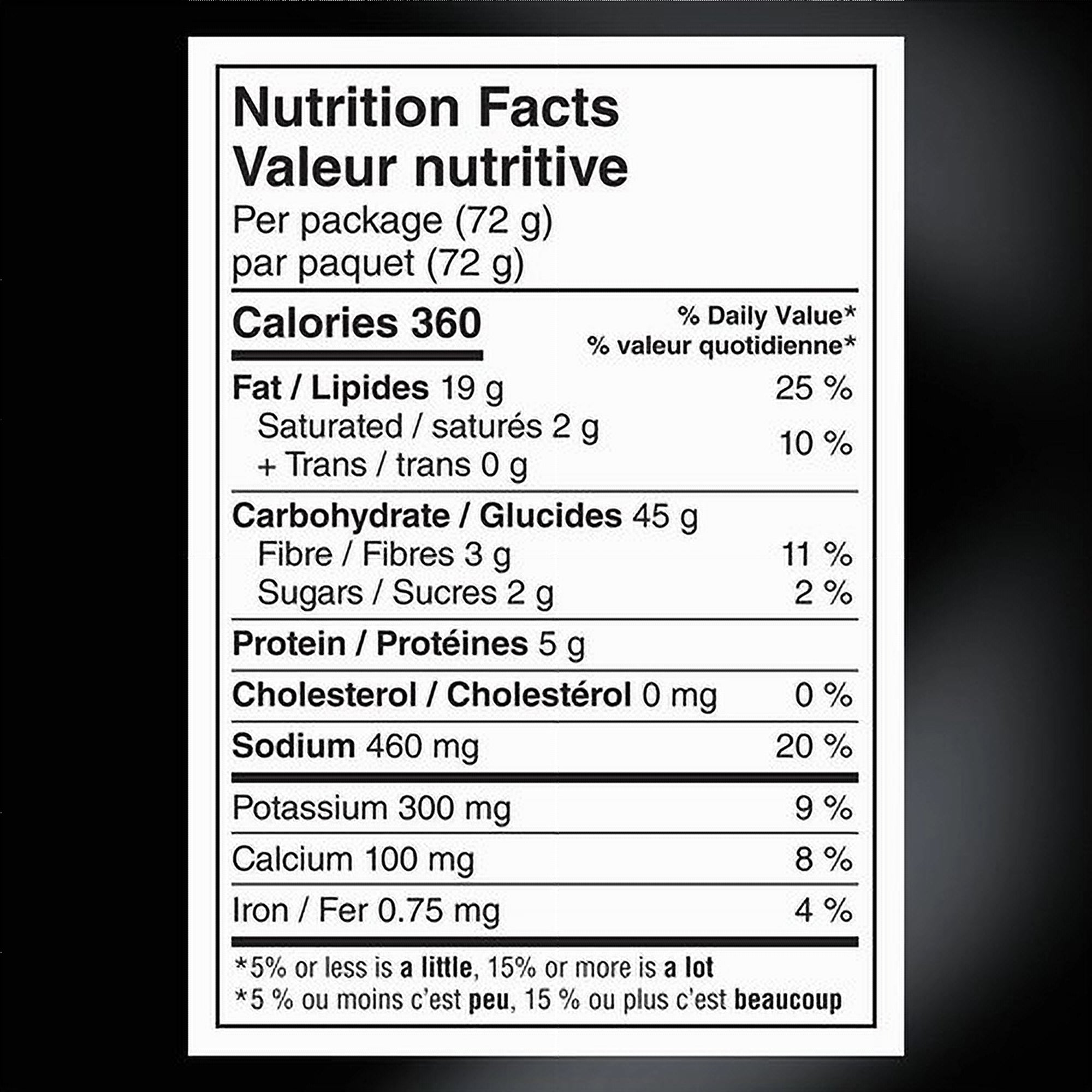 Doritos Sweet Chili Heat 72g nutrition facts panel