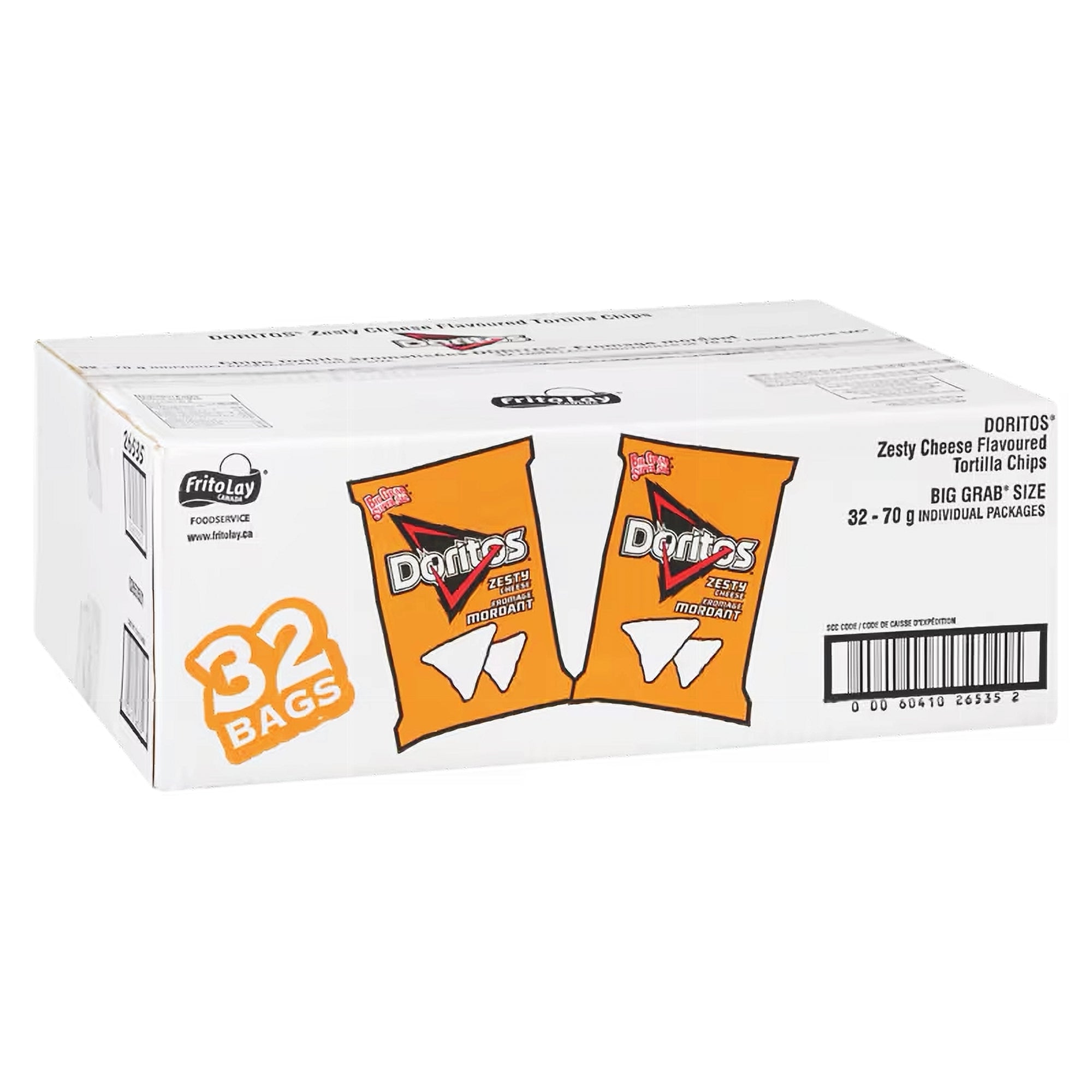 Doritos Zesty Cheese 32x70g bulk case – angle view 2