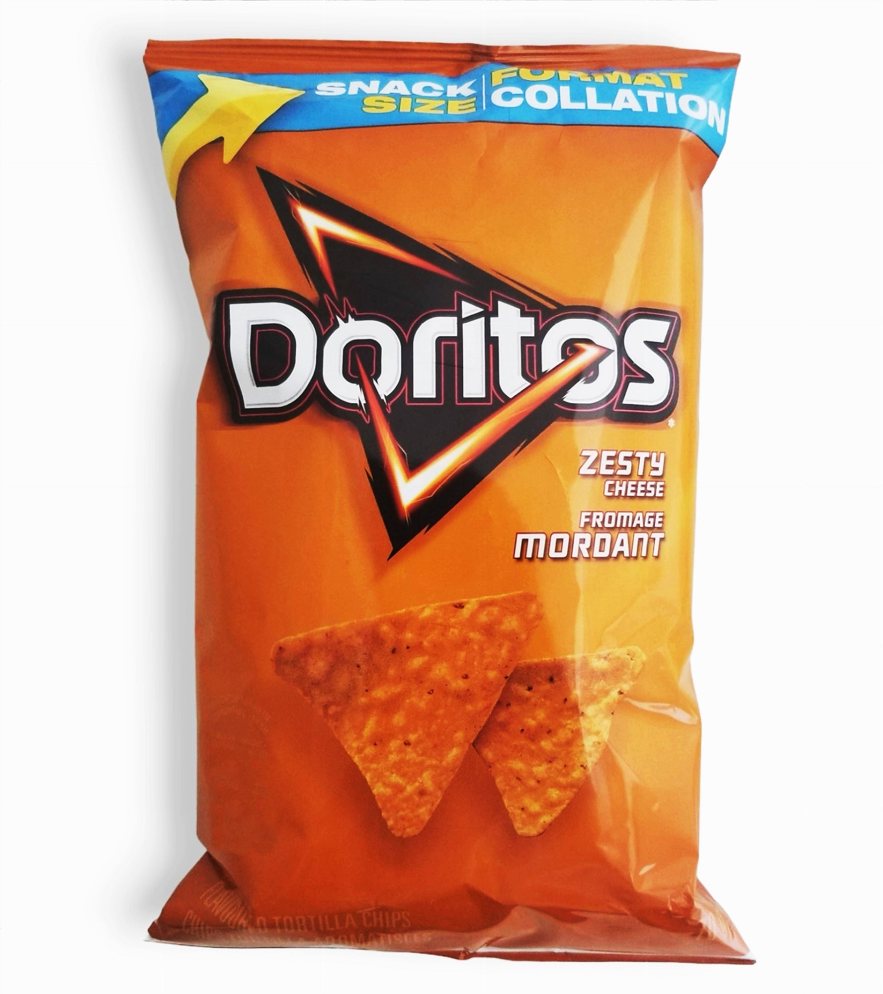 Doritos Zesty Cheese Tortilla Chips 70g single bag – front view