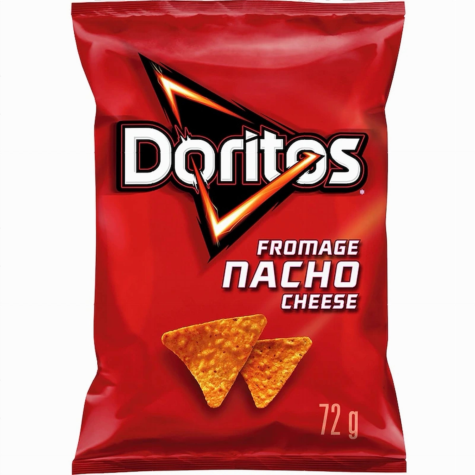 Doritos Nacho Cheese Tortilla Chips 72g bag front view