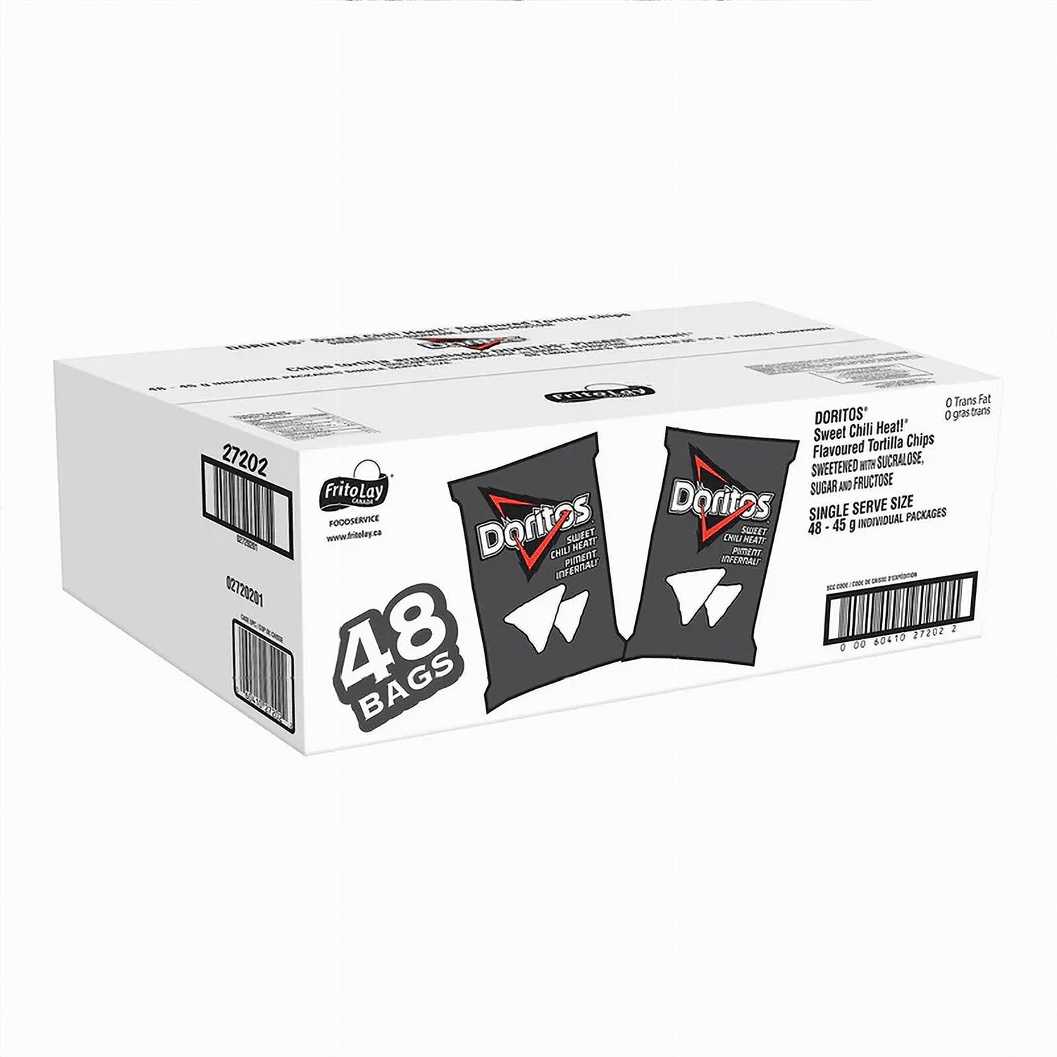 Doritos Sweet Chili Heat 48x45g bulk case angle view