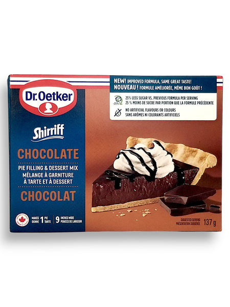 Dr. Oetker Shirriff Chocolate Pie Filling & Dessert Mix, 137g/5.6 oz. - Front Of Box