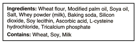 List of ingredients for Dr. Oetker Shirriff Pie Crust Mix, Makes 2 Crusts - 270g with a black border