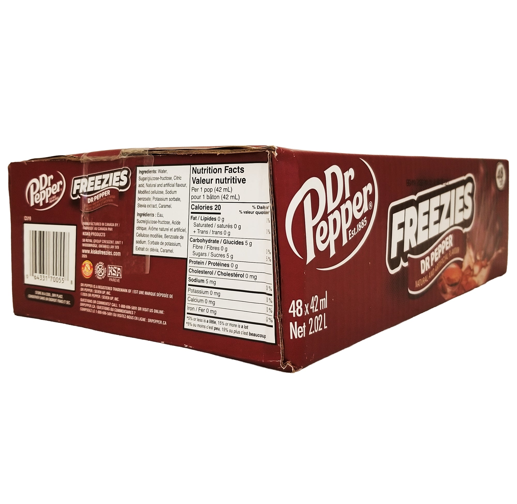 Dr Pepper Classic Freeze Pops 48-Pack left angle view