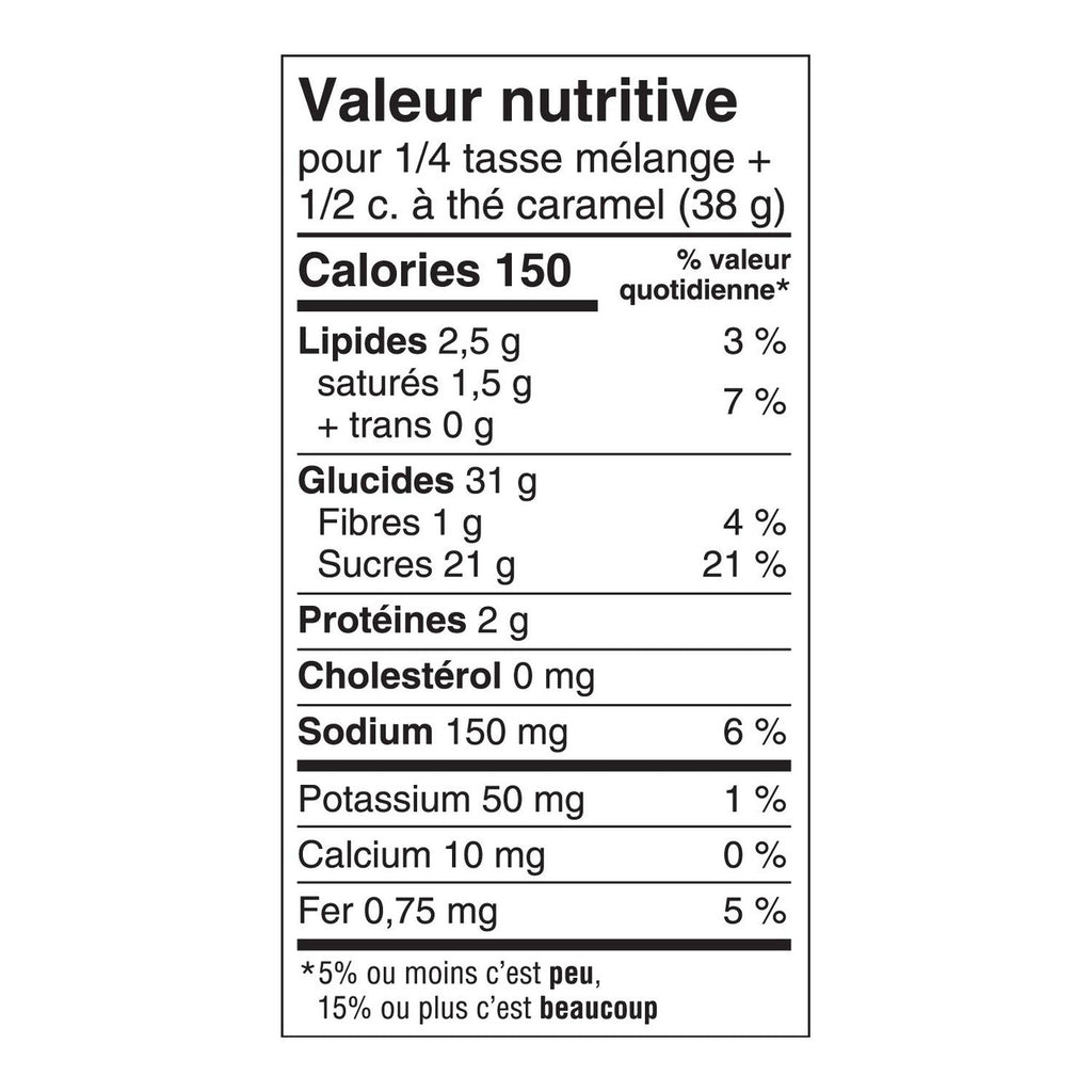 Duncan Hines Premium Brownie Mix, Salted Caramel, 498g/17.6oz - Nutrition Facts French