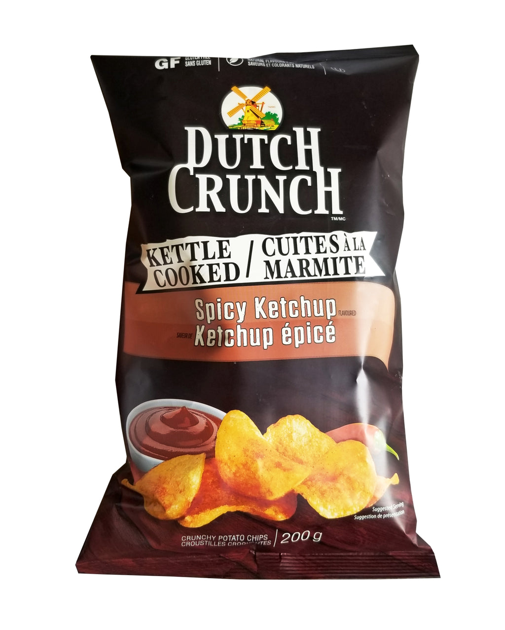 Old Dutch Dutch Crunch Kettle Cooked Spicy Ketchup Chips, 200g/7 oz. Bag