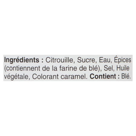 E.D. Smith Pumpkin Pie Filling, 540ml/18.9 oz. Can Ingredients In French