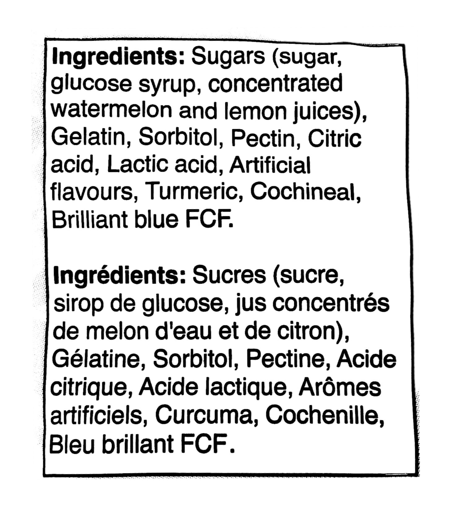 Efrutti Creamy Dreamy Strawberry Batch Gummy Candy, 100g, ingredients label.