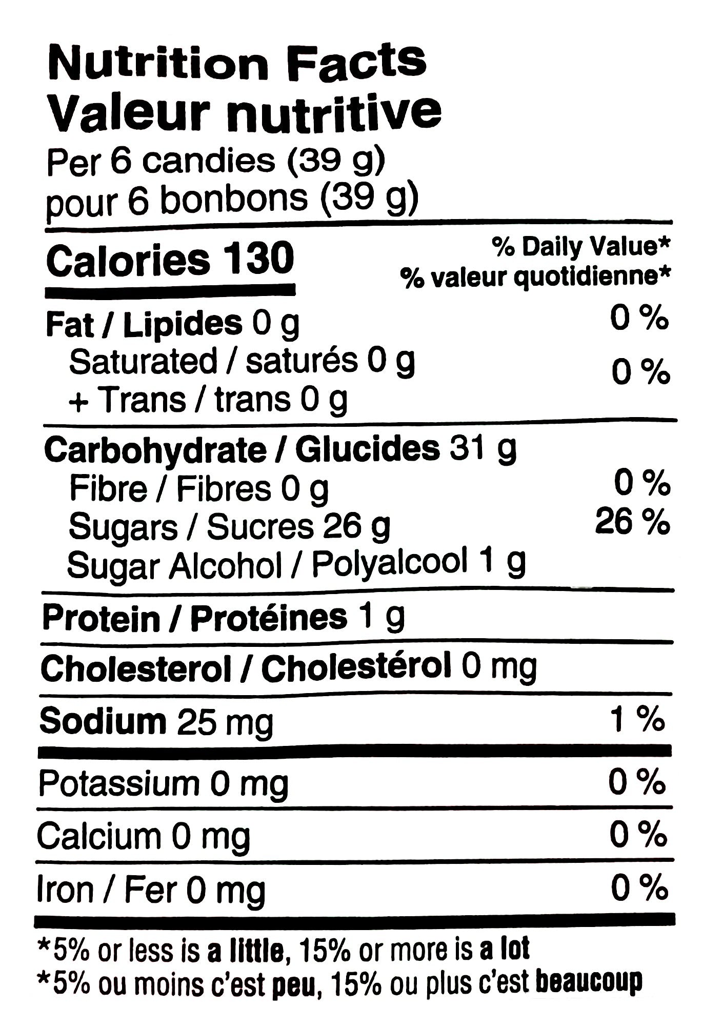 Efrutti Watermelon Wedges Gummy Candy, 100g, nutrition facts label.