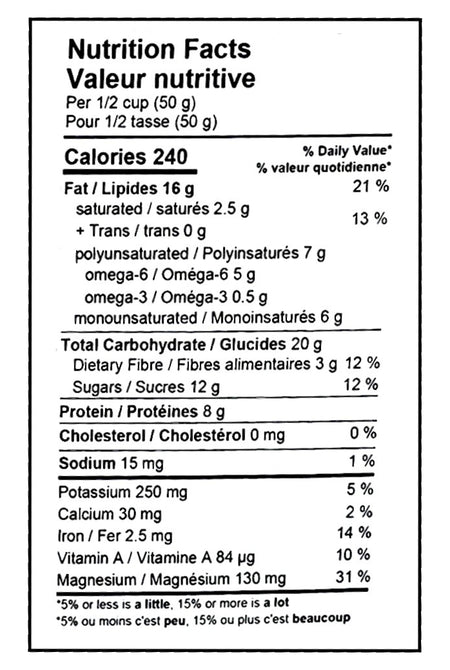 ELAN Organic Himalayan Sunshine Mix - 150g (5.3oz) - Nutrition Facts Label