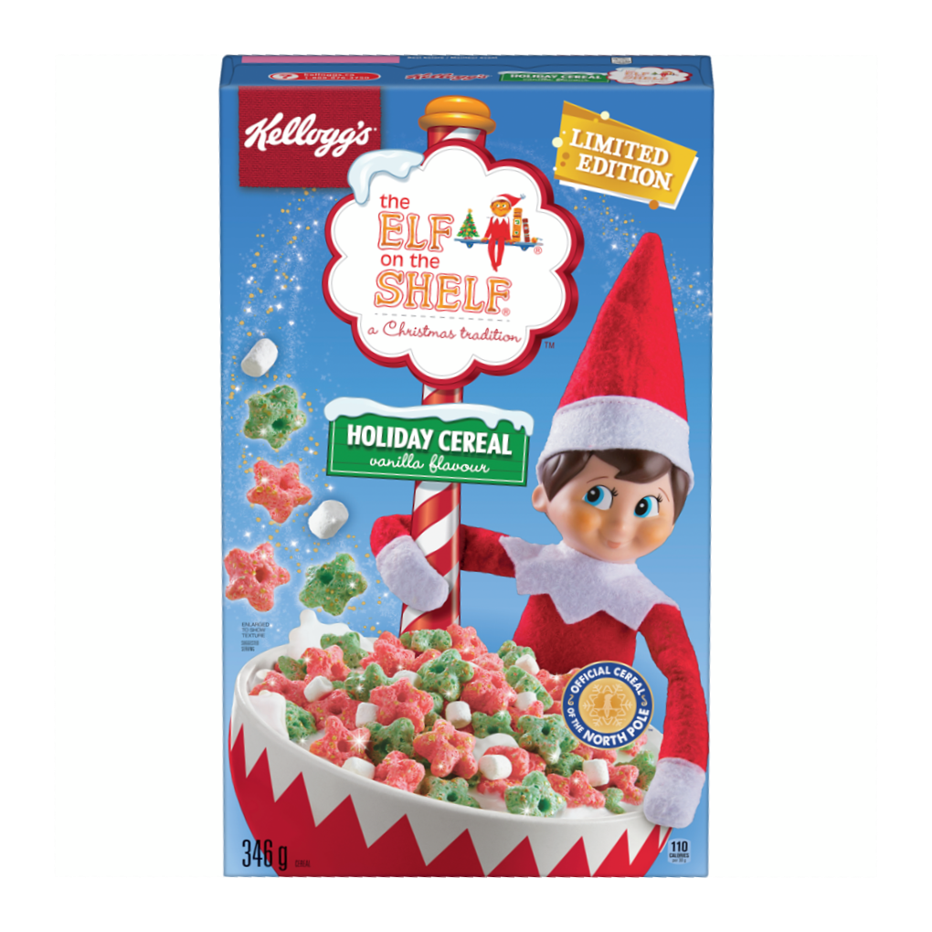 Kellogg's the Elf on the Shelf Christmas Tradition Holiday Cereal, Vanilla Flavor, 346g/12.2oz., {Imported from Canada}