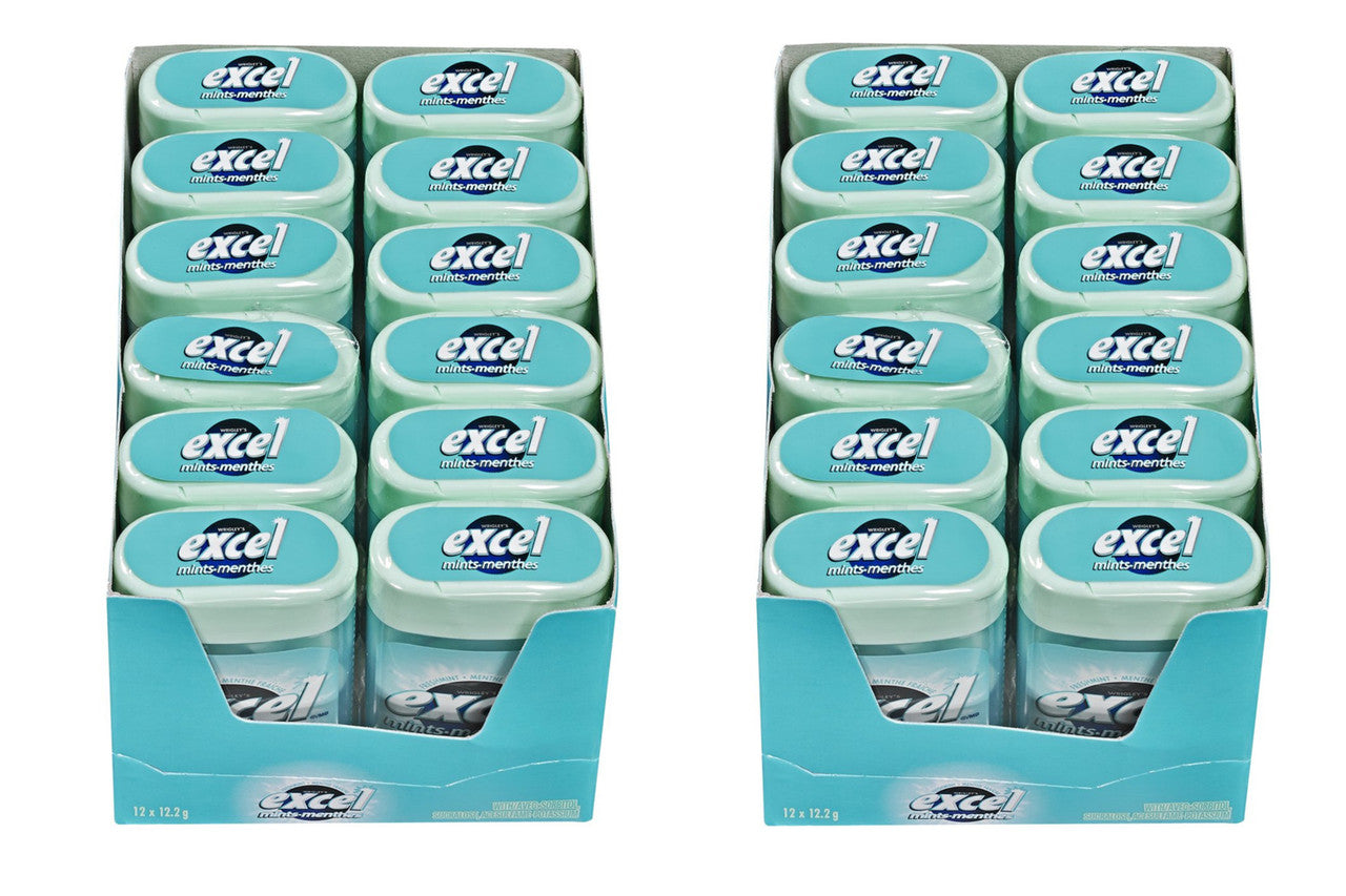 Excel Mints, Fresh Mint, 12gm, 12 Count (2 Pack), {Imported from Canada}