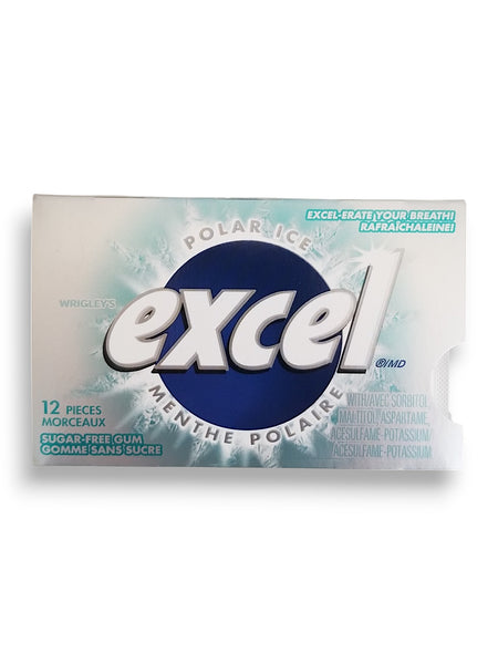 Excel Sugar-Free Gum, Polar Ice, 12pc - Front Of Package