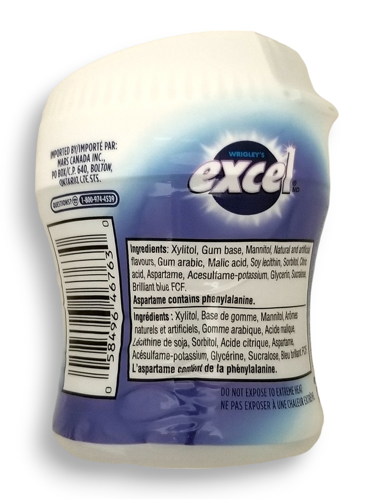 Excel Sugar-Free Gum, Refreshers Blueberry Flavored, 40pc, 80g/2.8 oz., Bottle