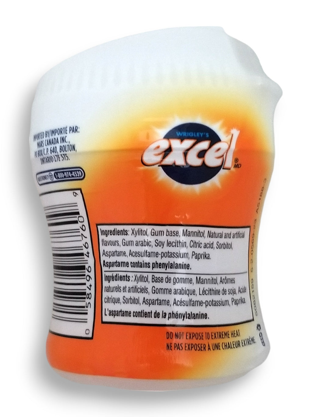 Excel Sugar-Free Gum, Refreshers tropical Flavored, 40pc, 80g/2.8 oz. Bottle