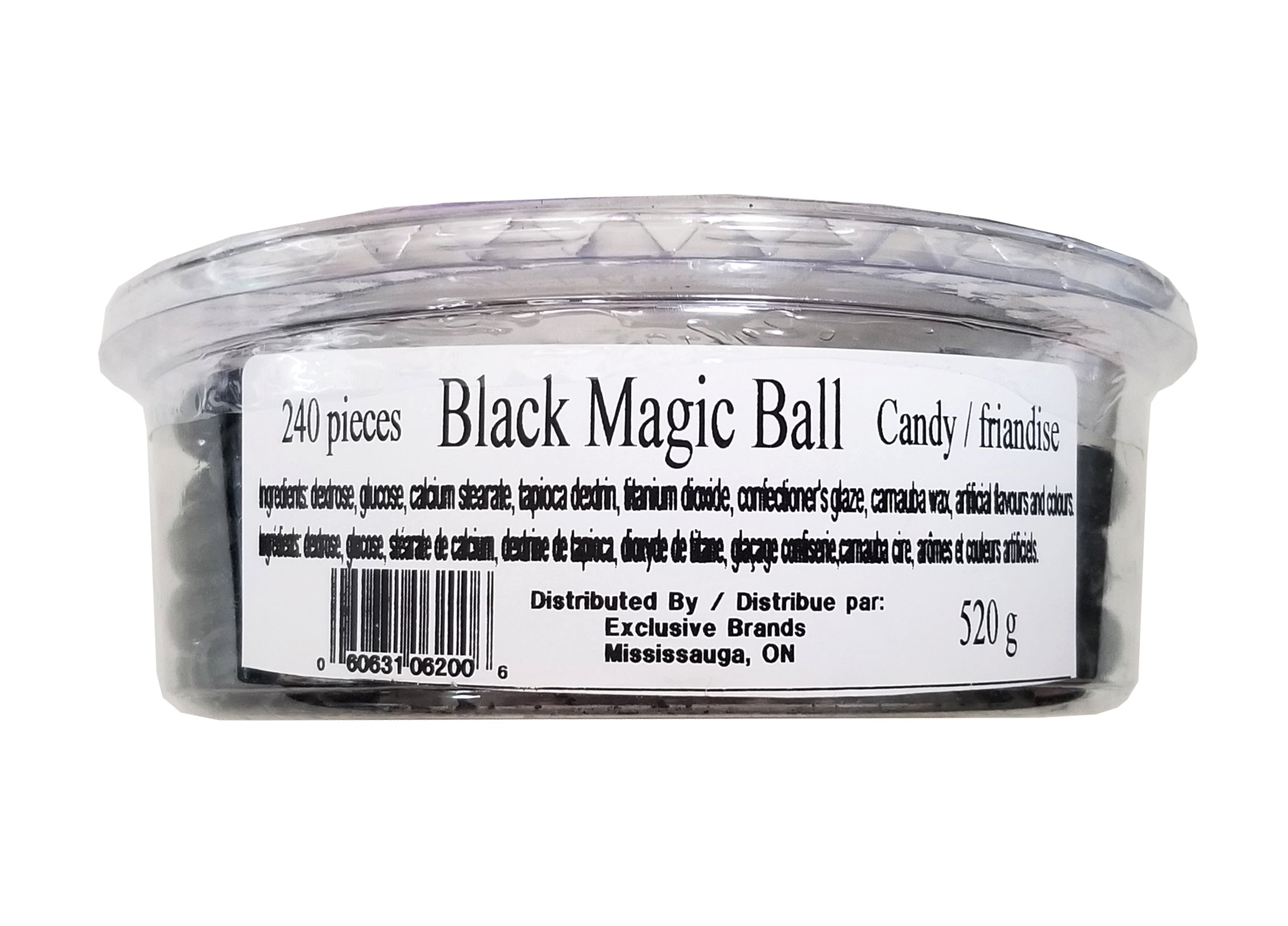 Exclusive Brands Black Magic Balls, Licorice Jawbreakers, 240 pieces, 520g/18.2 oz. Tub