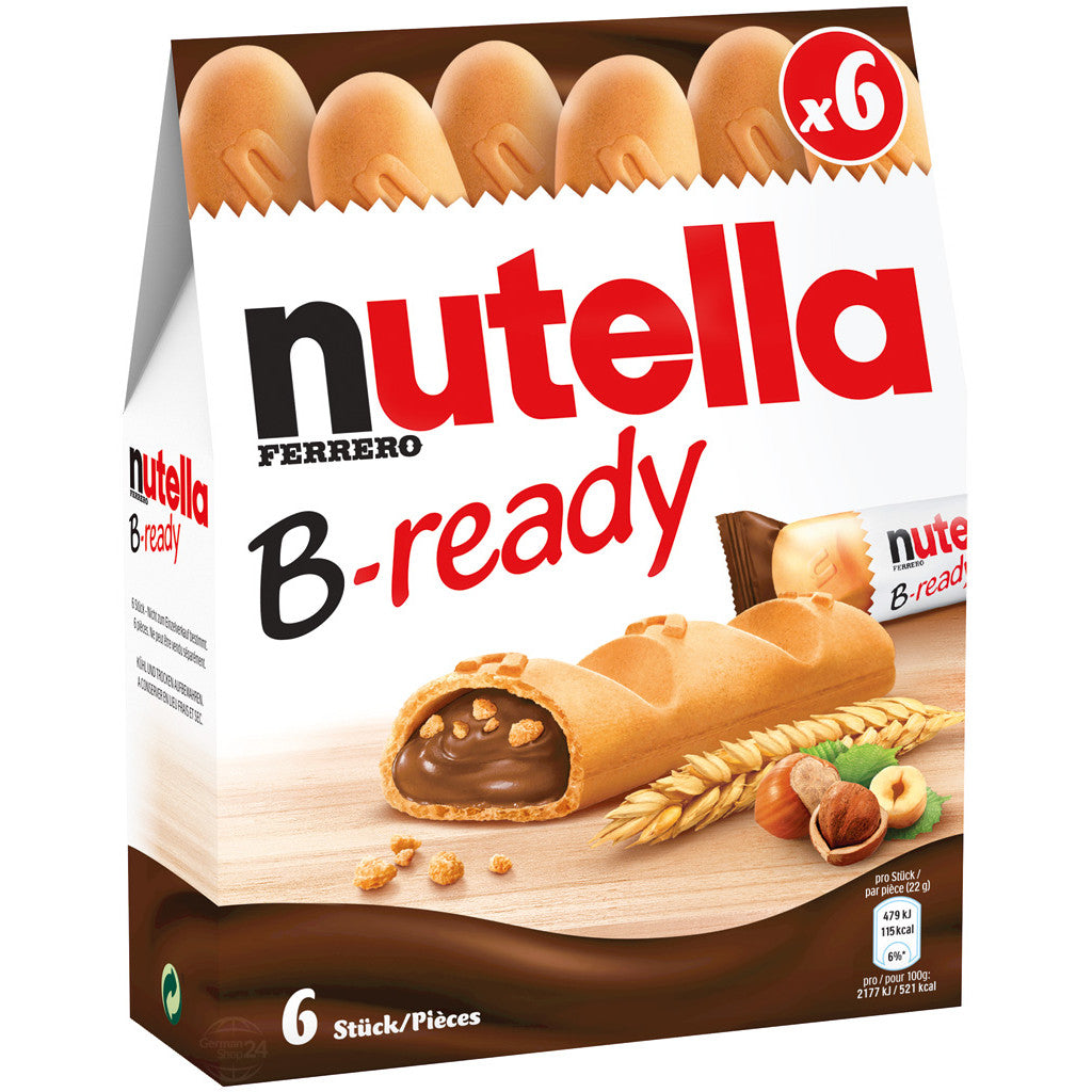 Nutella B-ready Bars, 6 bars, 132g/4.6 oz., {Imported from Canada}